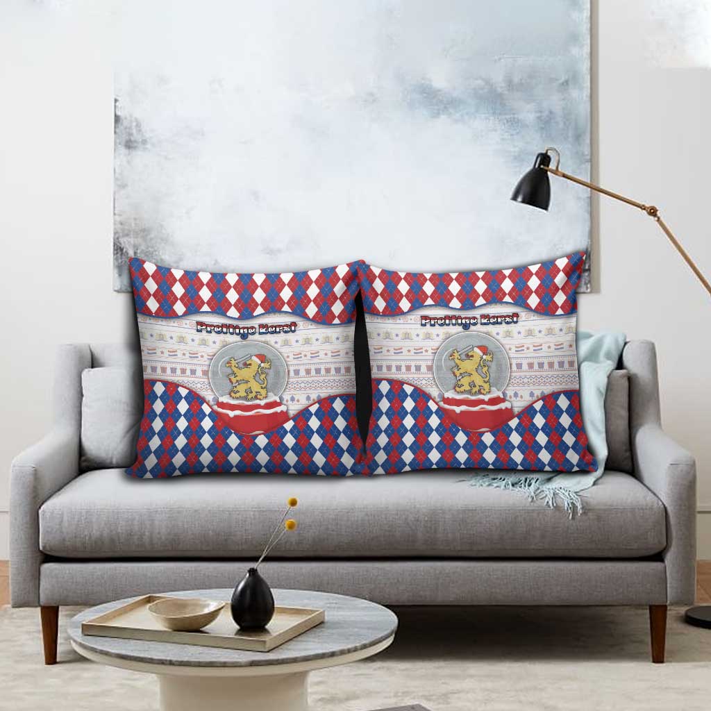 Netherlands Christmas Pillow Cover Lion Symbol In Snow Globe - Wonder Print Shop