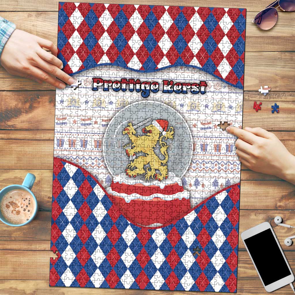 Netherlands Christmas Puzzle Lion Symbol In Snow Globe - Wonder Print Shop