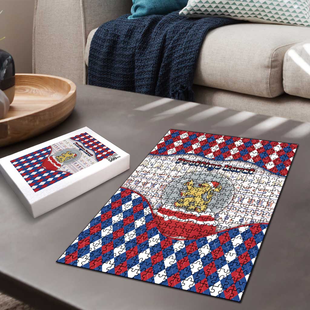 Netherlands Christmas Puzzle Lion Symbol In Snow Globe - Wonder Print Shop