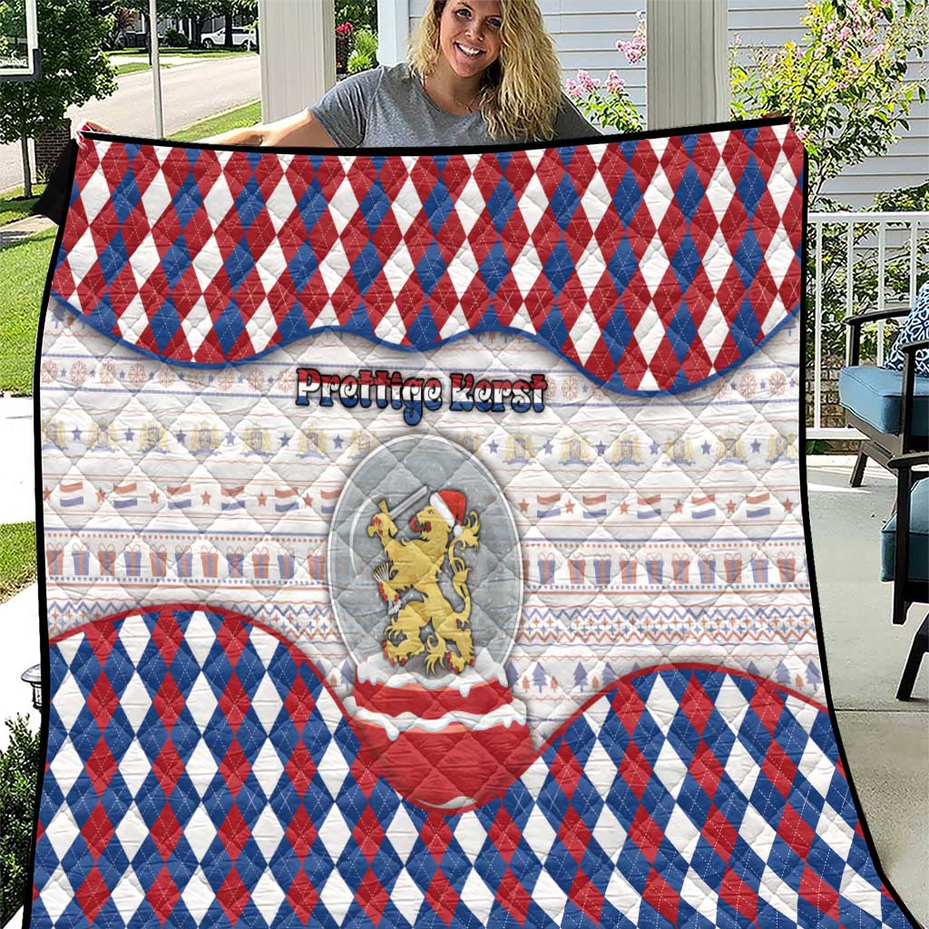 Netherlands Christmas Quilt Lion Symbol In Snow Globe - Wonder Print Shop