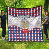 Netherlands Christmas Quilt Lion Symbol In Snow Globe - Wonder Print Shop