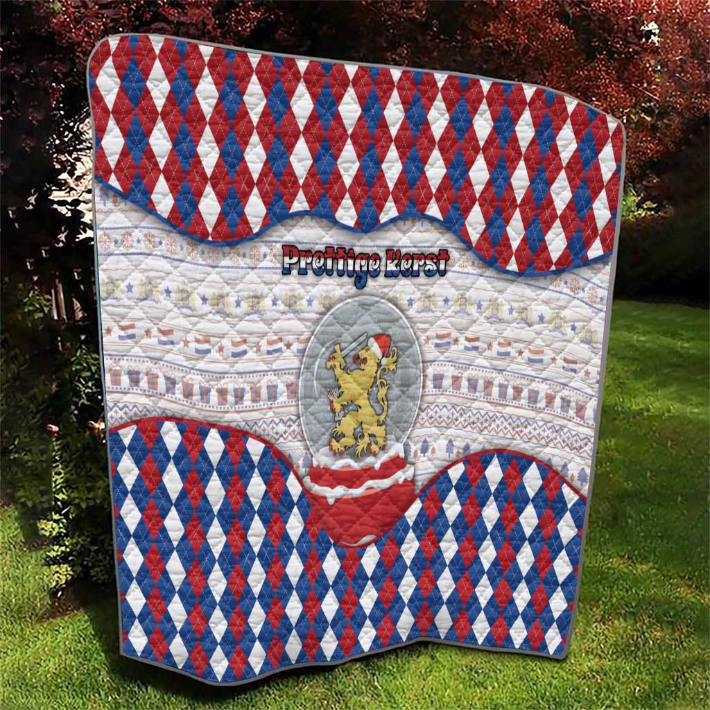 Netherlands Christmas Quilt Lion Symbol In Snow Globe - Wonder Print Shop