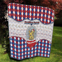 Netherlands Christmas Quilt Lion Symbol In Snow Globe - Wonder Print Shop