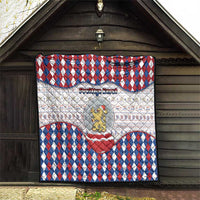 Netherlands Christmas Quilt Lion Symbol In Snow Globe - Wonder Print Shop