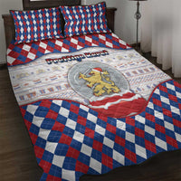 Netherlands Christmas Quilt Bed Set Lion Symbol In Snow Globe - Wonder Print Shop