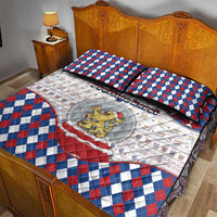 Netherlands Christmas Quilt Bed Set Lion Symbol In Snow Globe - Wonder Print Shop