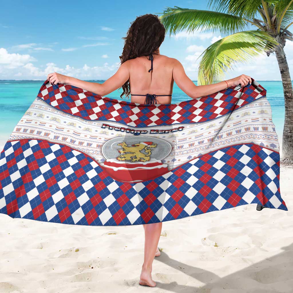 Netherlands Christmas Sarong Lion Symbol In Snow Globe - Wonder Print Shop