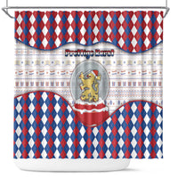 Netherlands Christmas Shower Curtain Lion Symbol In Snow Globe - Wonder Print Shop
