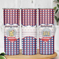 Netherlands Christmas Skinny Tumbler Lion Symbol In Snow Globe - Wonder Print Shop