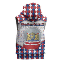 Netherlands Christmas Sleeveless Hoodie Lion Symbol In Snow Globe - Wonder Print Shop
