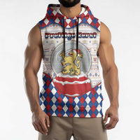 Netherlands Christmas Sleeveless Hoodie Lion Symbol In Snow Globe - Wonder Print Shop