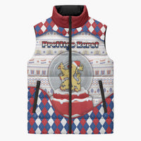 Netherlands Christmas Sleeveless Puffer Jacket Lion Symbol In Snow Globe - Wonder Print Shop