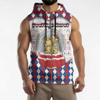 Netherlands Christmas Sleeveless Zip Hoodie Lion Symbol In Snow Globe - Wonder Print Shop