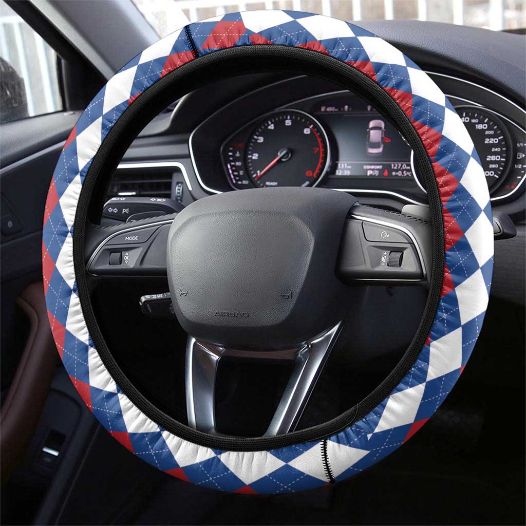 Netherlands Christmas Steering Wheel Cover Lion Symbol In Snow Globe - Wonder Print Shop