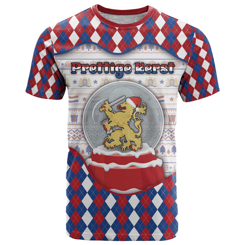 Netherlands Christmas T Shirt Lion Symbol In Snow Globe - Wonder Print Shop