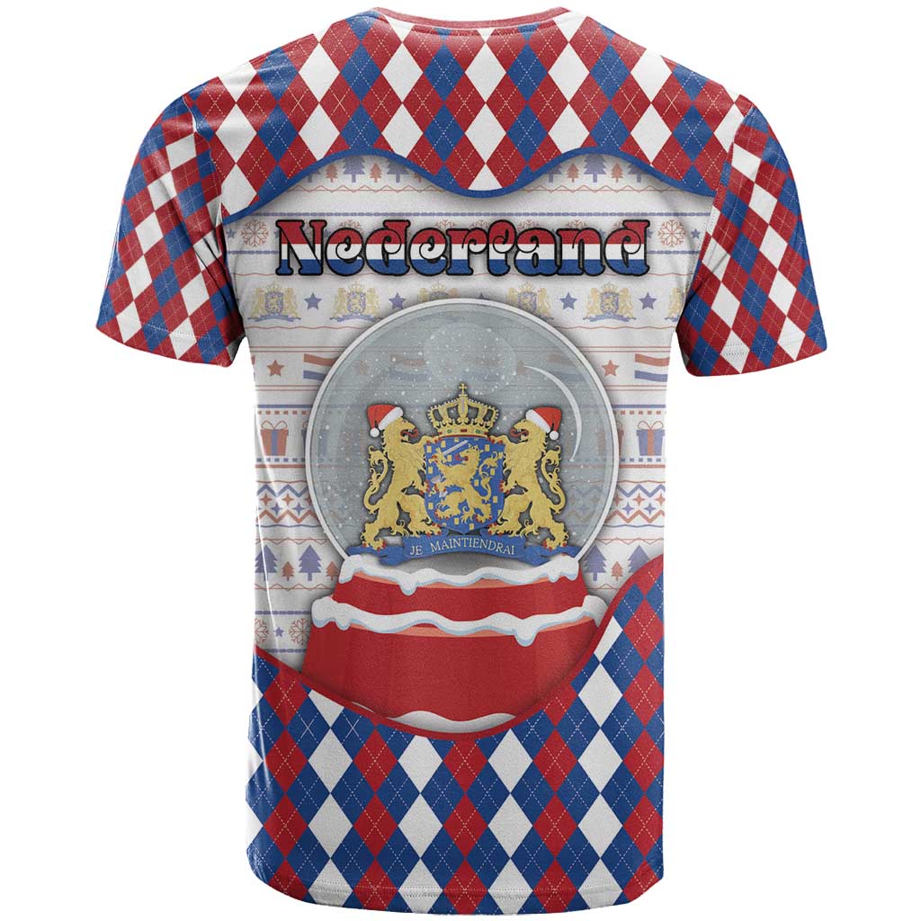 Netherlands Christmas T Shirt Lion Symbol In Snow Globe - Wonder Print Shop