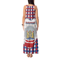 Netherlands Christmas Tank Maxi Dress Lion Symbol In Snow Globe - Wonder Print Shop