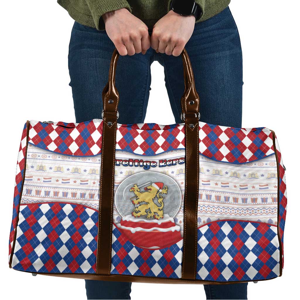 Netherlands Christmas Travel Bag Lion Symbol In Snow Globe - Wonder Print Shop