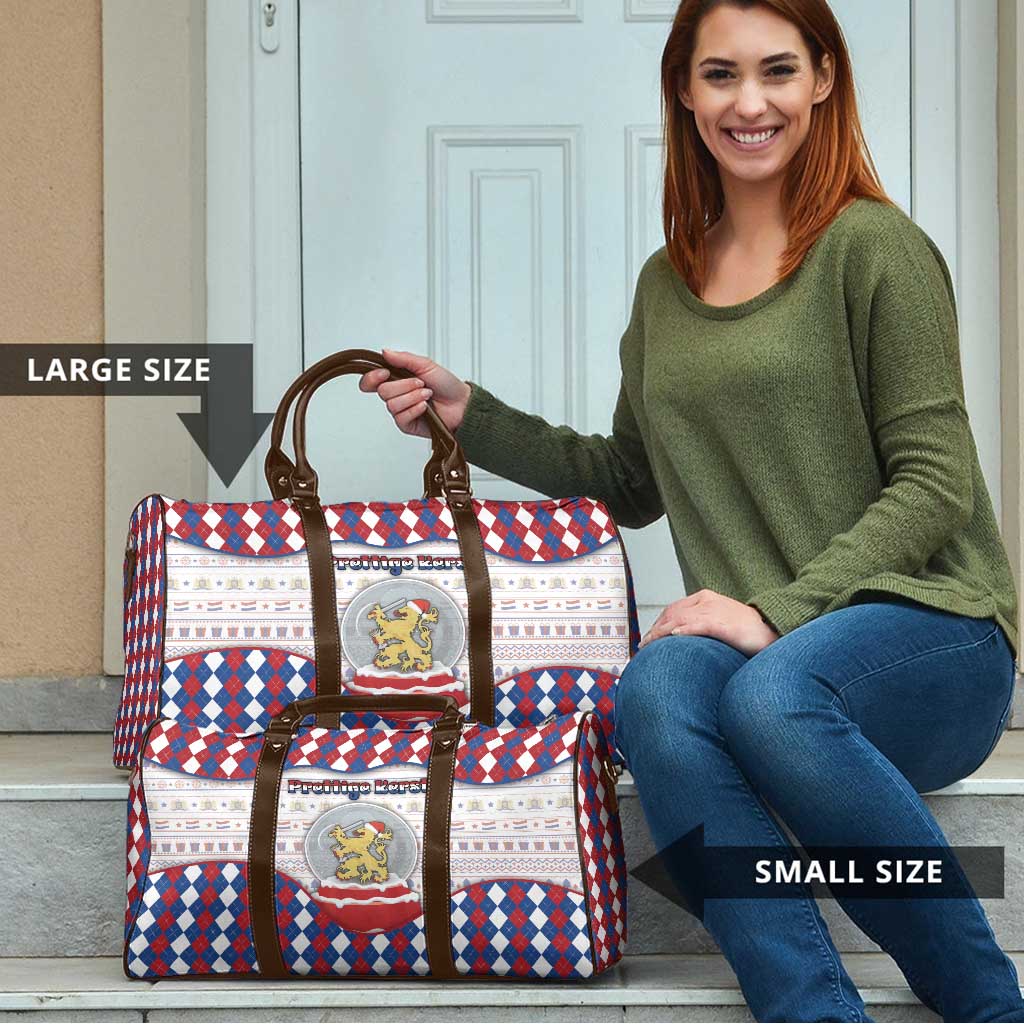 Netherlands Christmas Travel Bag Lion Symbol In Snow Globe - Wonder Print Shop