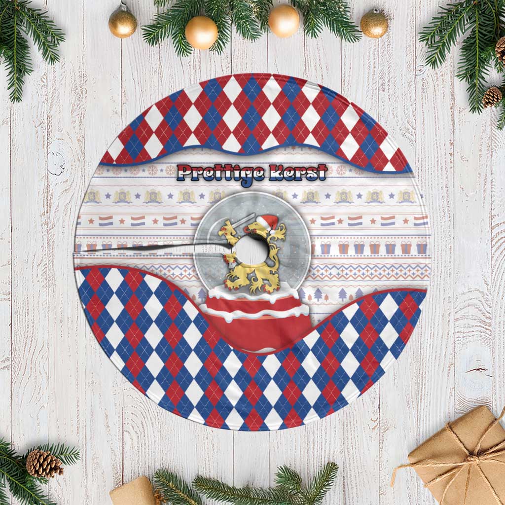 Netherlands Christmas Tree Skirt Lion Symbol In Snow Globe - Wonder Print Shop