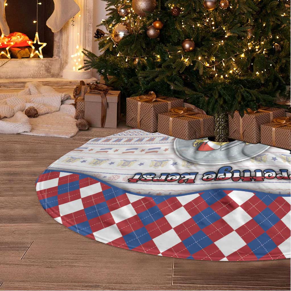 Netherlands Christmas Tree Skirt Lion Symbol In Snow Globe - Wonder Print Shop