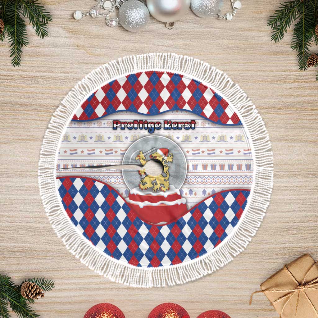 Netherlands Christmas Tree Skirt Lion Symbol In Snow Globe - Wonder Print Shop