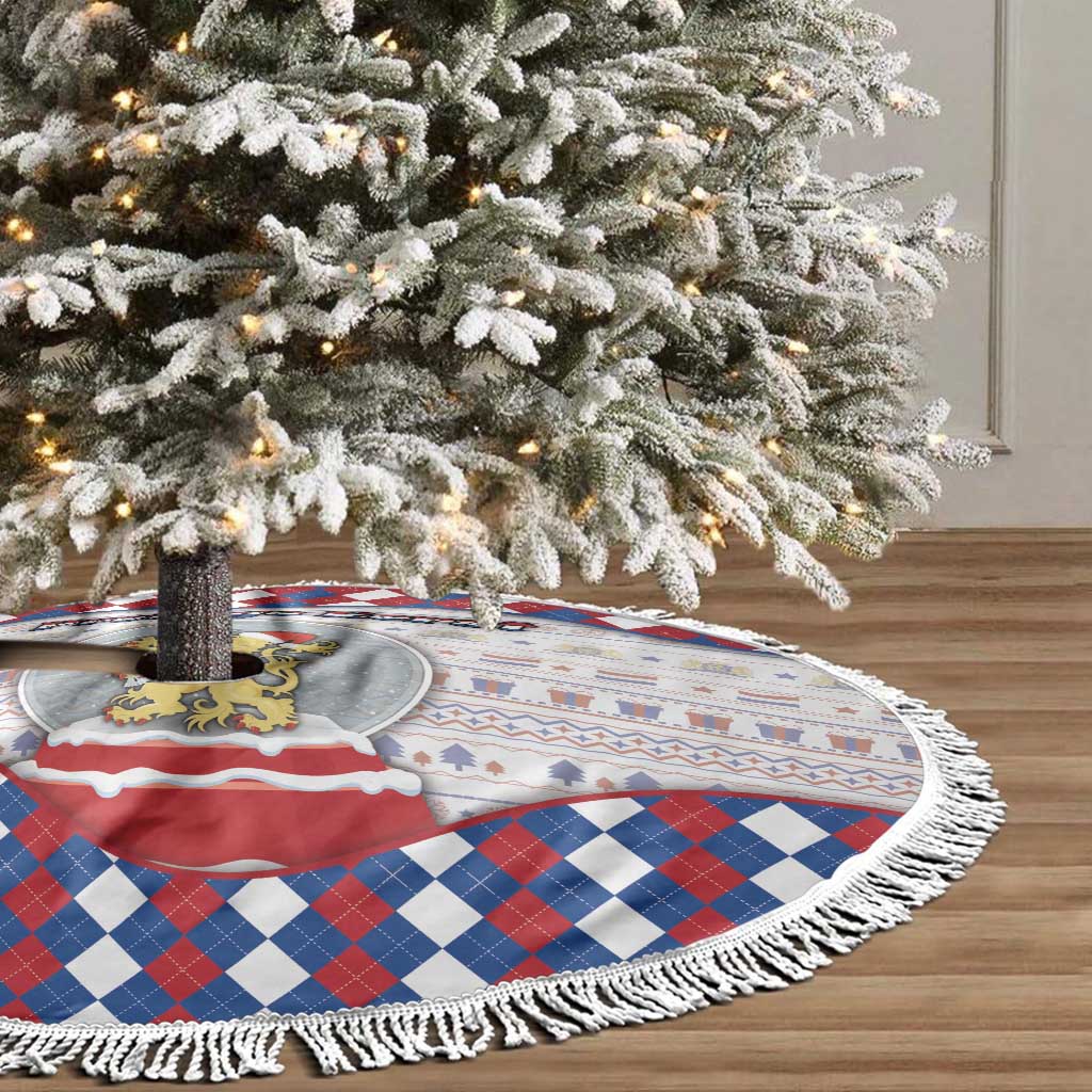 Netherlands Christmas Tree Skirt Lion Symbol In Snow Globe - Wonder Print Shop