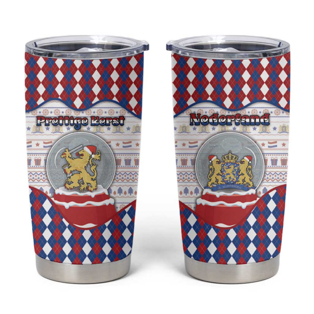 Netherlands Christmas Tumbler Cup Lion Symbol In Snow Globe - Wonder Print Shop