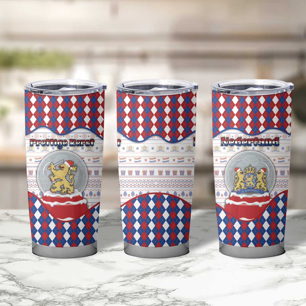 Netherlands Christmas Tumbler Cup Lion Symbol In Snow Globe - Wonder Print Shop