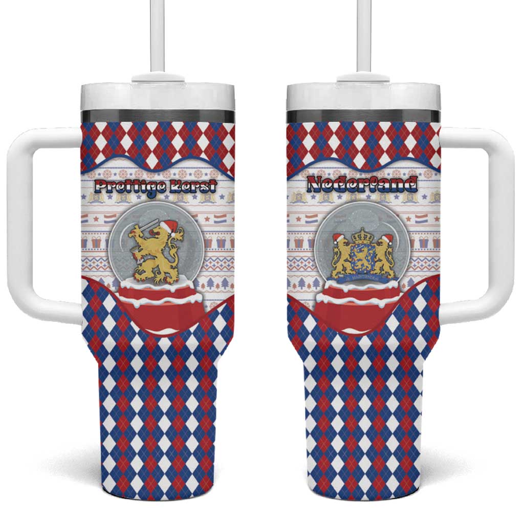 Netherlands Christmas Tumbler With Handle Lion Symbol In Snow Globe - Wonder Print Shop