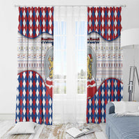 Netherlands Christmas Window Curtain Lion Symbol In Snow Globe - Wonder Print Shop