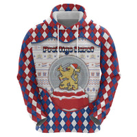 Netherlands Christmas Zip Hoodie Lion Symbol In Snow Globe - Wonder Print Shop