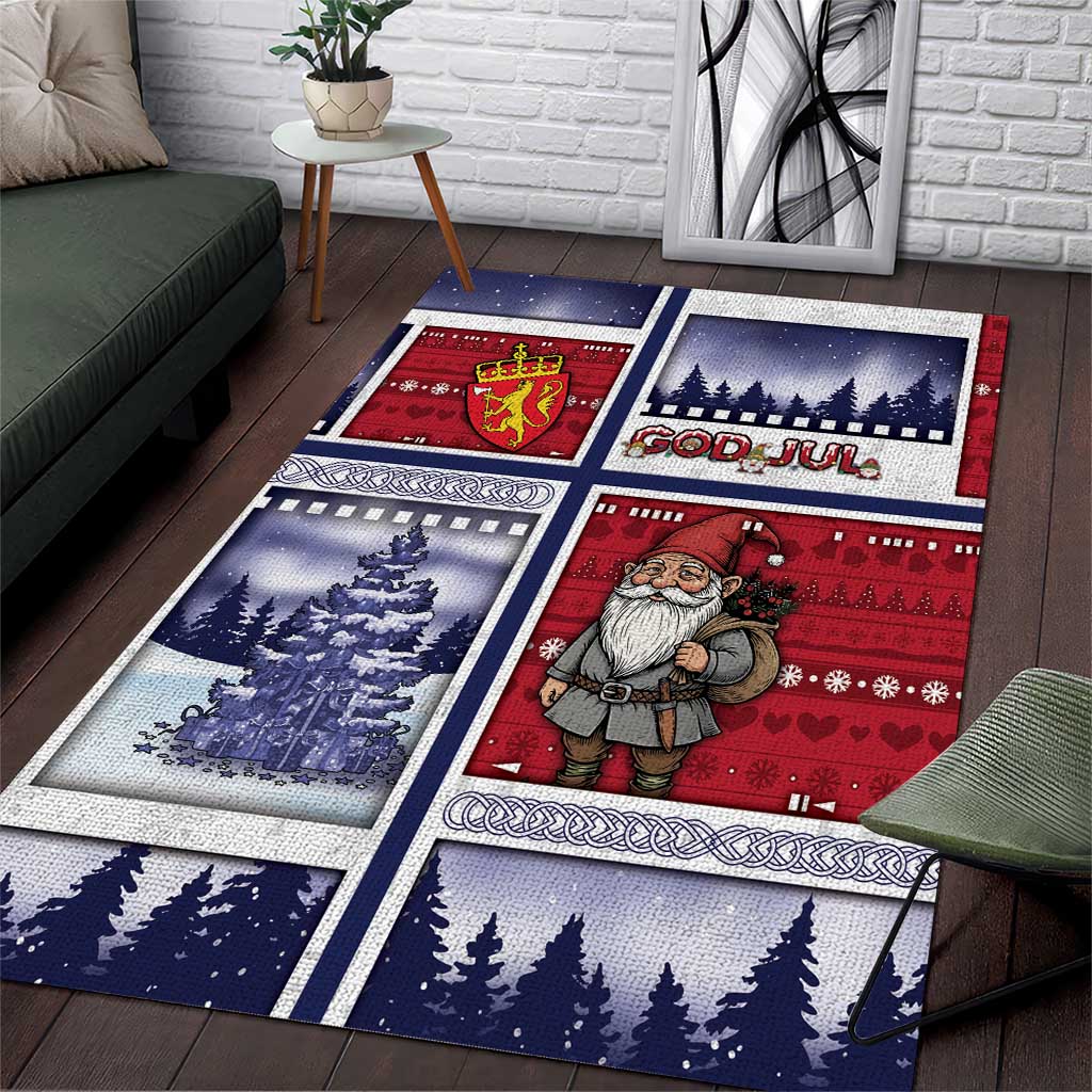 Norway Christmas Area Rug Julenisse God Jul - Wonder Print Shop