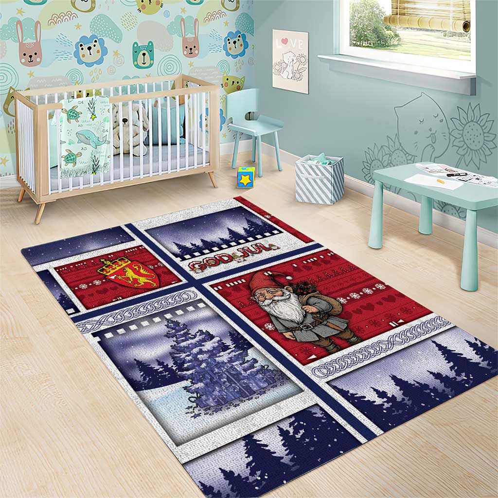Norway Christmas Area Rug Julenisse God Jul - Wonder Print Shop