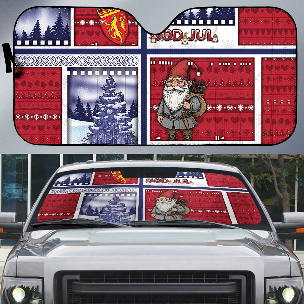 Norway Christmas Auto Sun Shade Julenisse God Jul - Wonder Print Shop