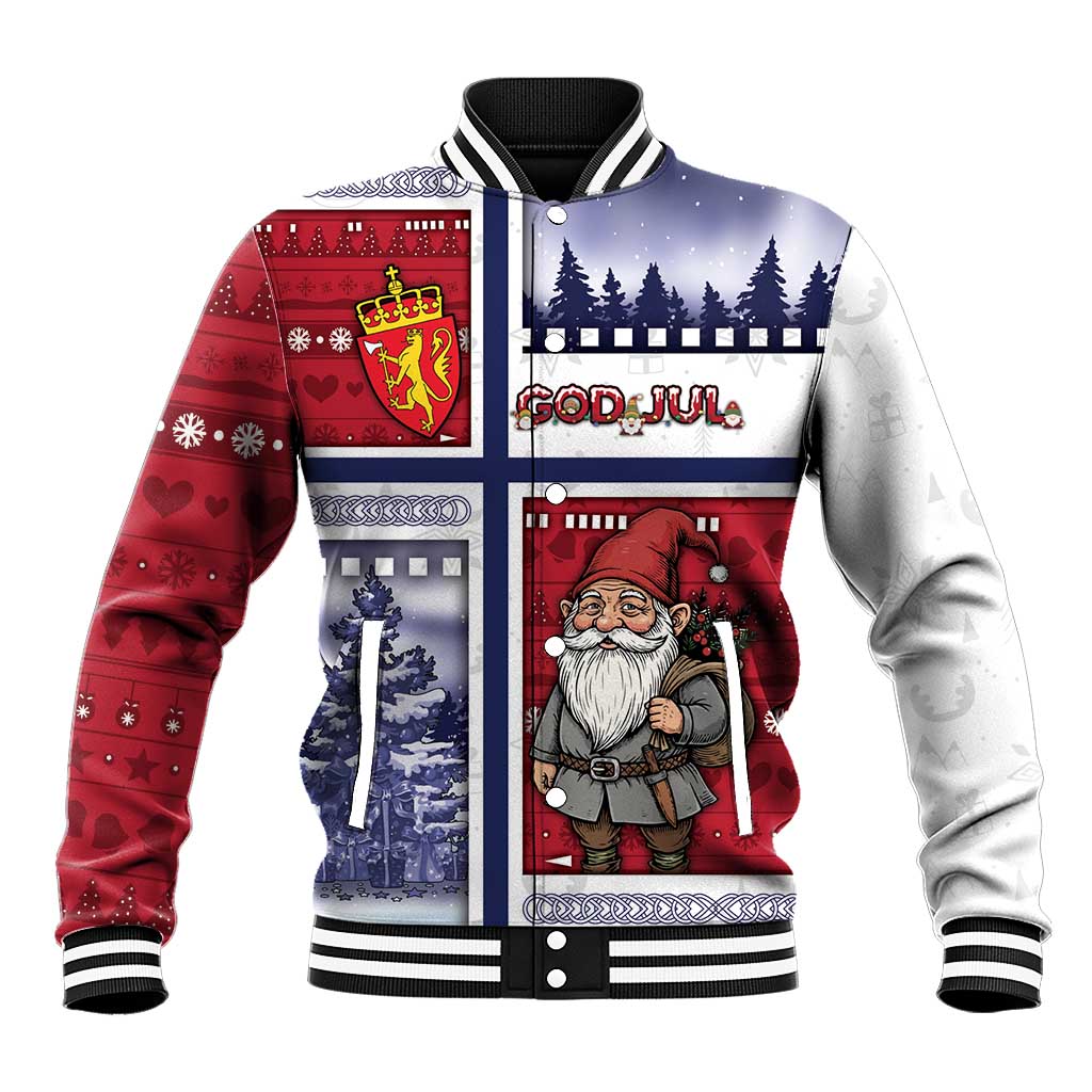 Norway Christmas Baseball Jacket Julenisse God Jul - Wonder Print Shop