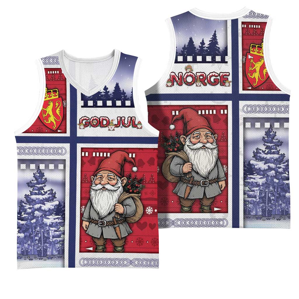 Norway Christmas Basketball Jersey Julenisse God Jul - Wonder Print Shop
