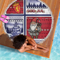 Norway Christmas Beach Blanket Julenisse God Jul - Wonder Print Shop