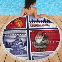 Norway Christmas Beach Blanket Julenisse God Jul - Wonder Print Shop