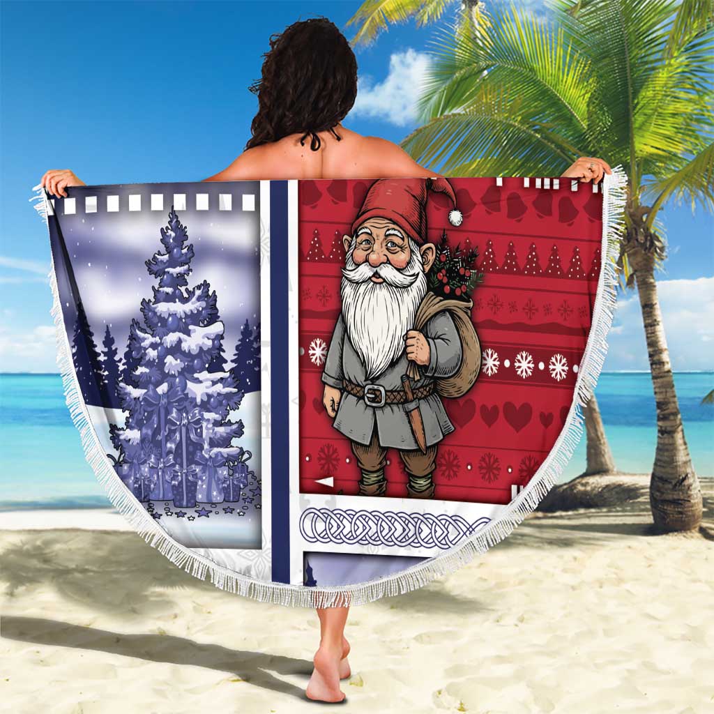 Norway Christmas Beach Blanket Julenisse God Jul - Wonder Print Shop