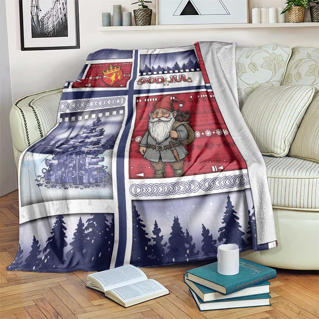 Norway Christmas Blanket Julenisse God Jul - Wonder Print Shop