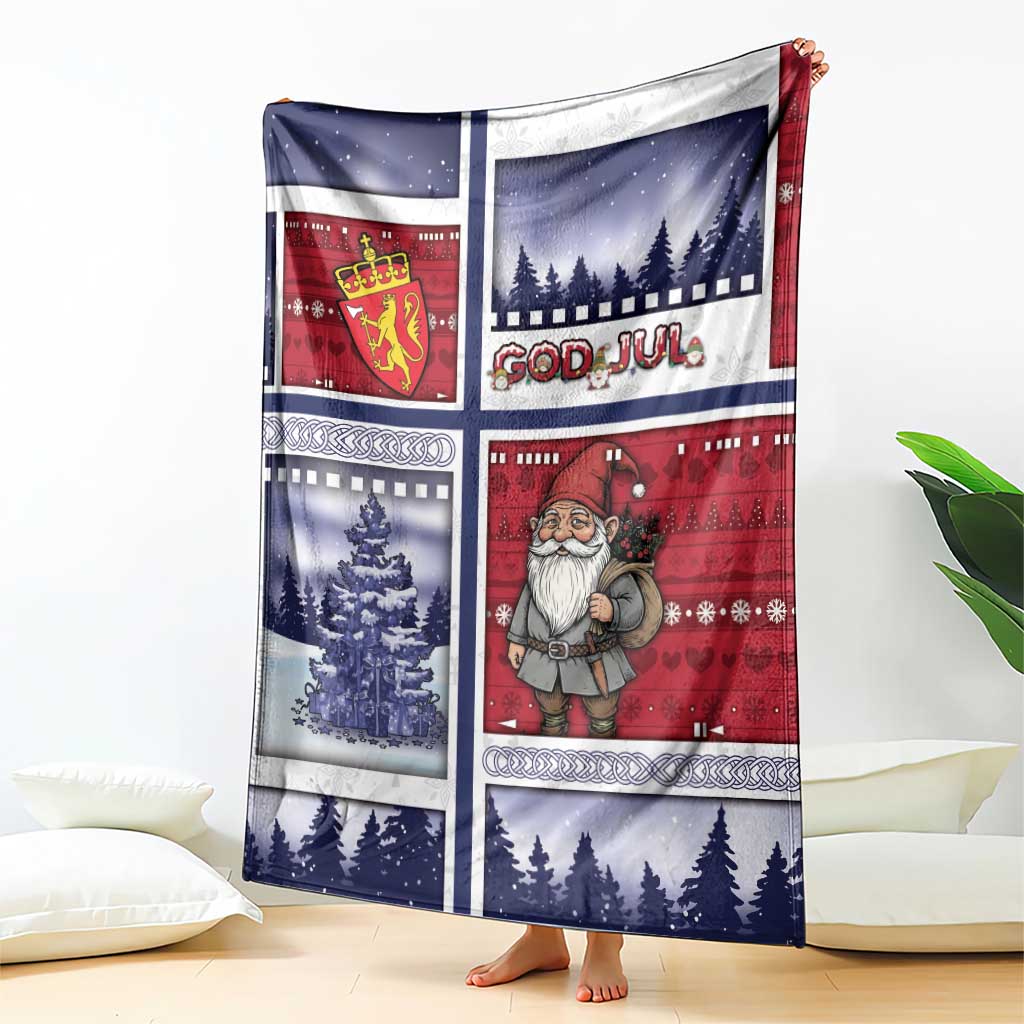 Norway Christmas Blanket Julenisse God Jul - Wonder Print Shop
