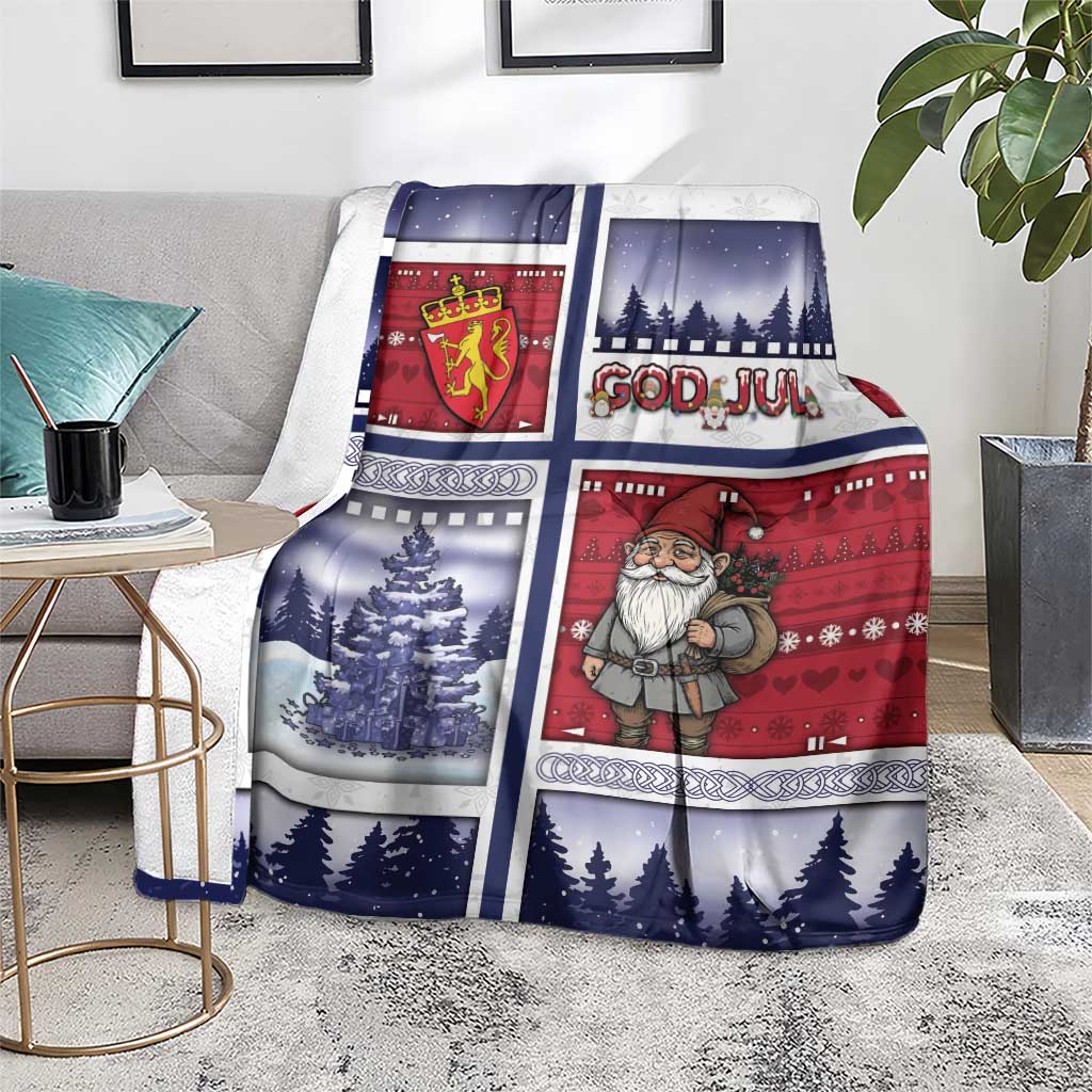 Norway Christmas Blanket Julenisse God Jul - Wonder Print Shop