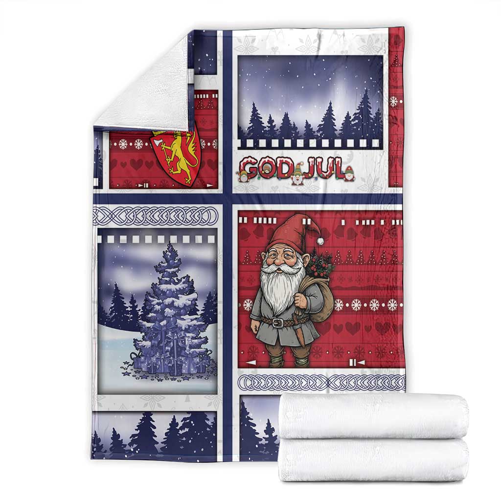 Norway Christmas Blanket Julenisse God Jul - Wonder Print Shop