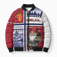 Norway Christmas Bomber Puffer Jacket Julenisse God Jul - Wonder Print Shop