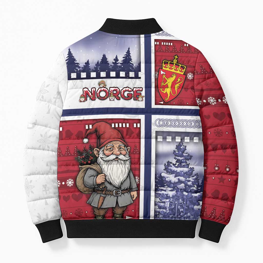 Norway Christmas Bomber Puffer Jacket Julenisse God Jul - Wonder Print Shop