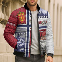 Norway Christmas Bomber Puffer Jacket Julenisse God Jul - Wonder Print Shop