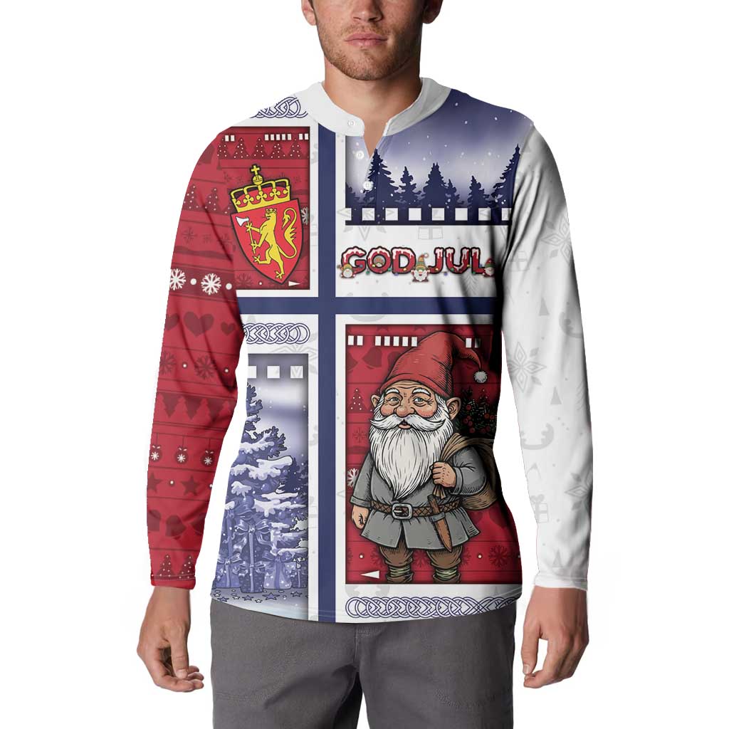 Norway Christmas Button Sweatshirt Julenisse God Jul - Wonder Print Shop