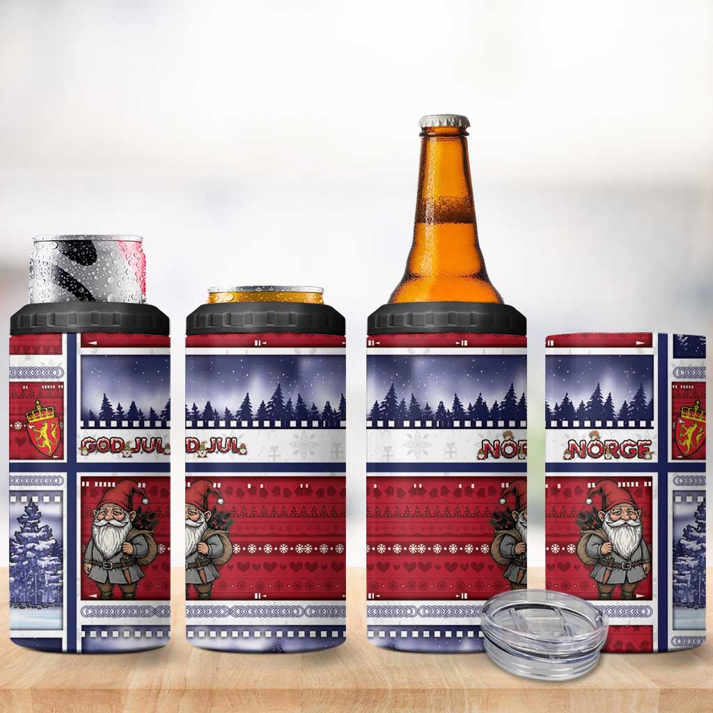 Norway Christmas 4 in 1 Can Cooler Tumbler Julenisse God Jul - Wonder Print Shop
