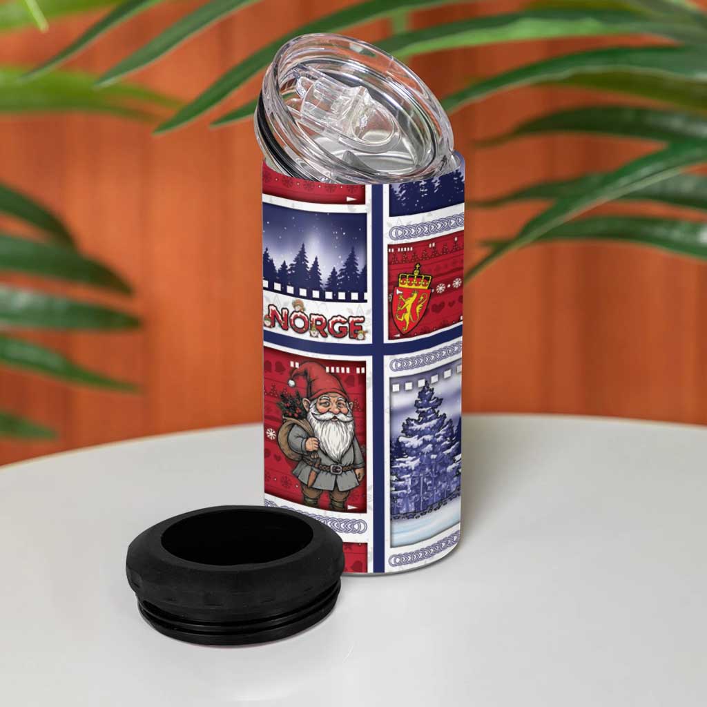 Norway Christmas 4 in 1 Can Cooler Tumbler Julenisse God Jul - Wonder Print Shop
